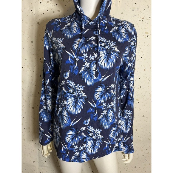 Polo Ralph Lauren Men's Tropical Print Blue Light Cotton Hoodie Size SP - Picture 3 of 11